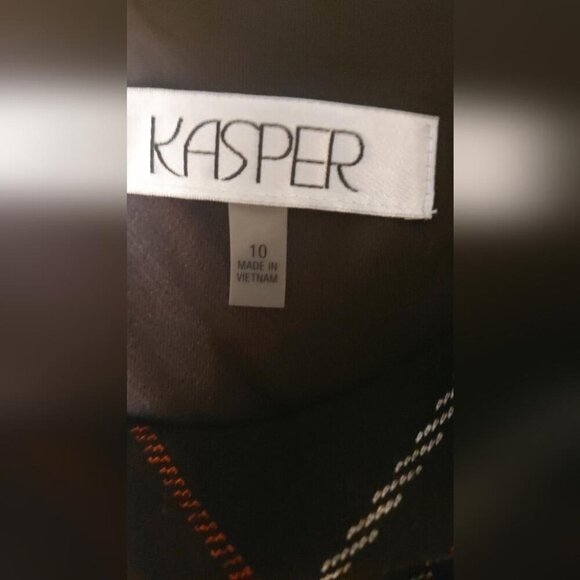 Dark Academia Sheath Dress Kasper Tartan Plaid Midi Office Power - Picture 5 of 11